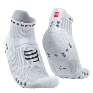 COMPRESSPORT Skarpetki do biegania krótkie ProRacing Socks V4 biało-szare