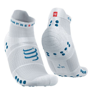 COMPRESSPORT Skarpetki do biegania krótkie ProRacing Socks V4 biało-niebies