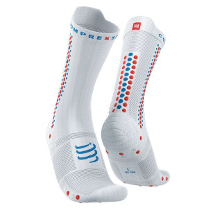 COMPRESSPORT Skarpetki rowerowe ProRacing Socks V4 Bike biało-pomarańczowe