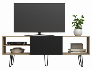 Szafka Rtv Palermo 180 Wotan Czarny Loft Industrial