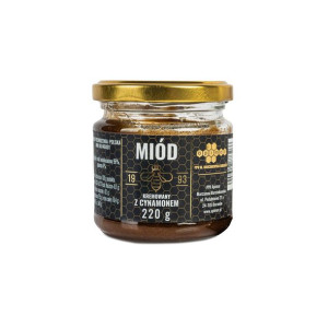 Polski 100% Naturalny Miód Kremowany z Cynamonem z Baranowa 220g Apimar