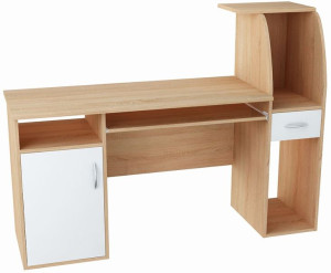 Duże Biurko Do Gabinetu B003 Kolor Sonoma-biały 150 Cm