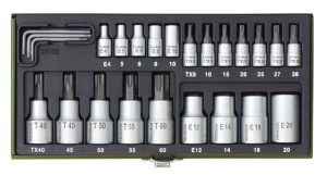 Zestaw Kluczy Torx E 1/2 I 1/4 Proxxon 24 Elementów