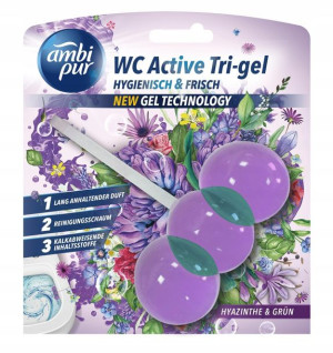 Ambi Pur TRI GEL ACTIVE Kulki WC 45g HYACINTHUS&GREEN