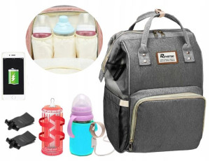 Plecak Torba Do Wózka Mommy Bag Podgrzewacz Usb