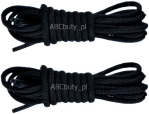 G9-38 Czarne Sznurowadła 5 Mm Fi = 0,5 Cm Grube Okrągłe Sznurówki 60 Cm