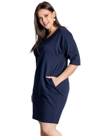 Sukienka ANISA tuba dzianina granat 46 PLUS SIZE