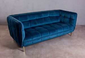 Sofa Kri Niebieska pikowana