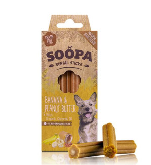 SOOPA Dental Stick Banana & Peanut Butter – Banan i Masło Orzechowe 100g