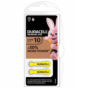 6x Bateria do aparatów słuchowych DURACELL 10 6 szt.