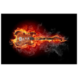 OBRAZ DRUKOWANY  Płonąca gitara 90x60