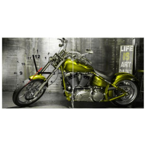 ZEGAR  Oliwkowy motocykl 80x40
