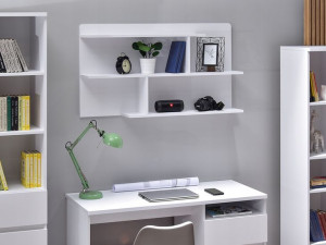 Elegancka Duża Półka Ścienna Libro 12 Biała Na Książki