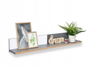 Designerska Wisząca Półka Ścienna Na Dekoracje Smart S9 Biało Szara