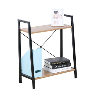 Regał Mały Stolik Loft Cylian 2 Półki (dąb/czarny, Dąb/biały)