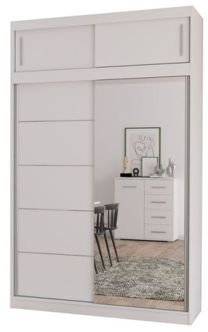 Szafa z lustrem i nadstawką VESTA 05 150/245cm Biała