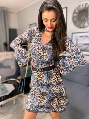 sukienka w panterkę oversize Megi