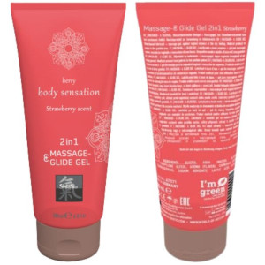 Shiatsu 2in1 Massage-Glide Strawberry scent 200ml truskawkowy żel