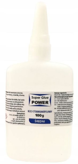 Super Glue DUŻY KLEJ POWER Cyjanoakryl ŚREDNI 100g