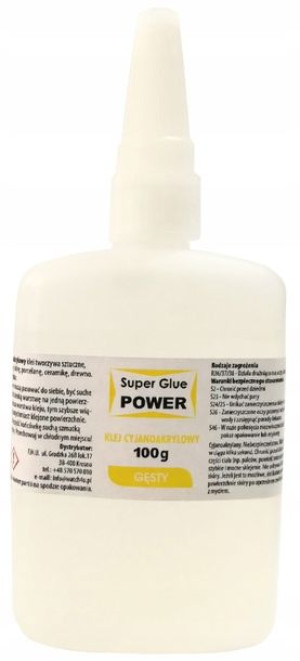 DUŻY Super Glue KLEJ POWER Cyjanoakryl GĘSTY 100g