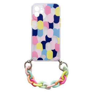 Color Chain Case żelowe elastyczne etui z łańcuchem łańcuszkiem zawieszką d