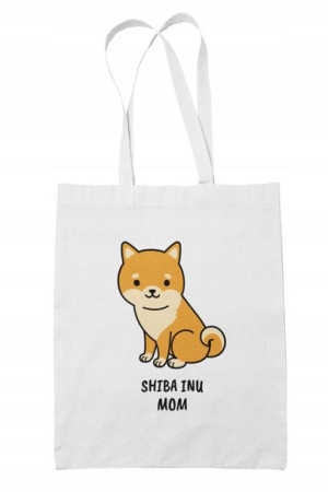Ekologiczna Torba bawełniana Biała Shiba Inu Pies
