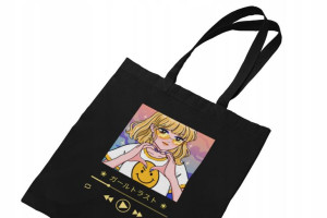Torba Bawełna Anime Aesthetic Czarna Damska Kpop