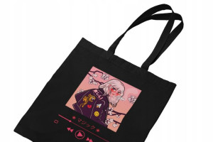 Torba Bawełnian Anime Aesthetic Czarna Damska Kpop