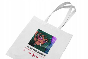 Torba Bawełniana Anime Aesthetic Biała Damska Kpop