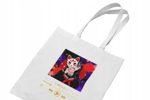 Torba Bawełniana Anime Aesthetic Biała Damska Kpop