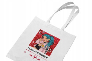 Torba Bawełniana Anime Aesthetic Biała Damska Kpop