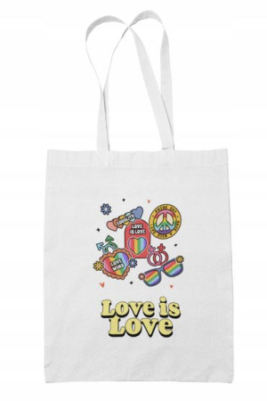 Torba Bawełniana Biała LGBT ECO Love WIns Pride