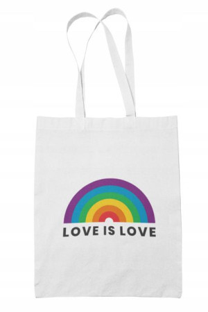 Torba Bawełniana Biała LGBT ECO Love WIns Pride