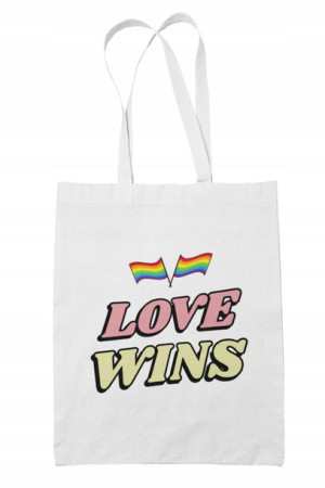 Torba Bawełniana Biała LGBT ECO Love WIns Pride