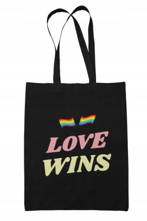Torba Bawełniana Czarna LGBT ECO Love WIns Pride