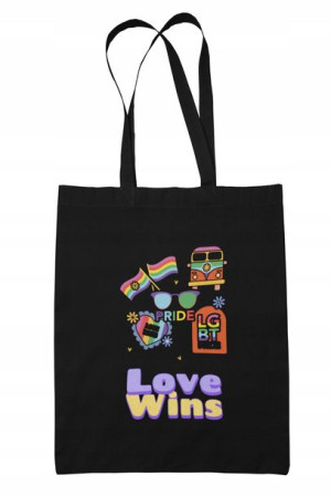 Torba Bawełniana Czarna LGBT ECO Love WIns Pride