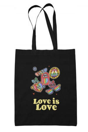 Torba Bawełniana Czarna LGBT ECO Love WIns Pride