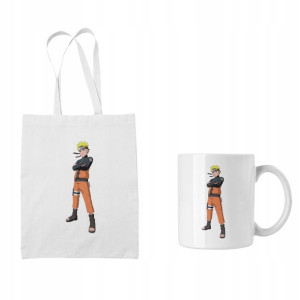 Zestaw Torba + Kubek Anime Naruto Biała