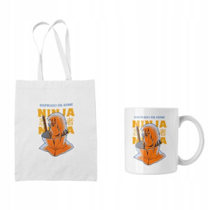 Zestaw Torba + Kubek Anime Naruto Manga Biała