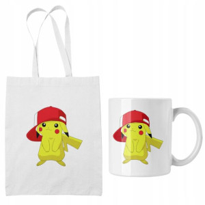 Zestaw Torba Pokemon + Kubek Pikachu Prezent Fana