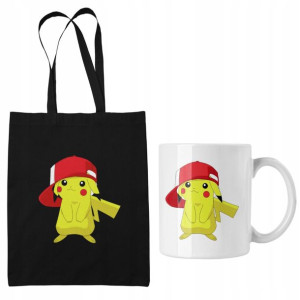 Zestaw Torba Pokemon + Kubek Pikachu Prezent Fana