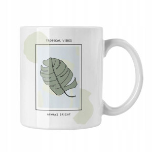 Kubek Tropical Vibes Kwiaty Liście Natura Egzotyka