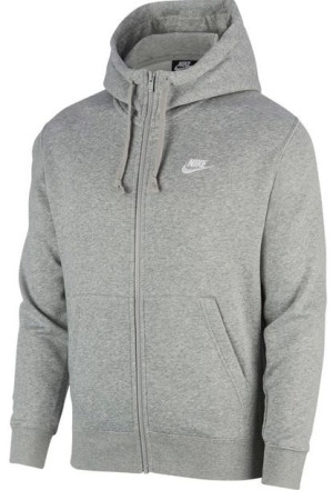 Bluza męska Nike Club Hoodie FZ BB szara BV2645 063