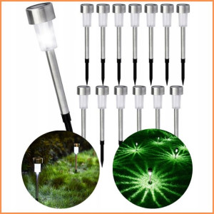 Lampa Ogrodowa Solarna Led Wbijana 10szt+4 Gratis!