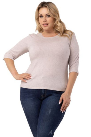 Sweterek ELENKA dopasowany beż 56 PLUS SIZE