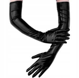 Długie Rękawiczki Wieczorowe Latex Sexy Lycra 50cm