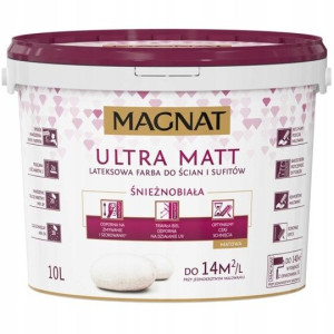 Farba Biała Magnat Ultra Matt Biały Lateksowy 10L
