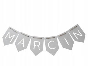GIRLANDA LITERKI NAPIS drewniana personalizowana