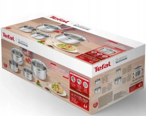 Garnki Srebrne Zestaw 7 El Tefal Duetto+ Indukcja