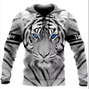 Bluza Męska Chłopięca Wkładana Przez Głowę Tygrys Efekt 3d 6xl